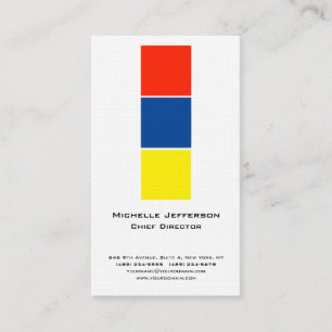 Carte De Visite Linge Professionnel Moderne Bleu Jaune Rouge Blanc