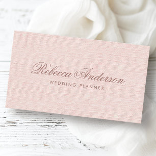 Carte De Visite Linge rose pâle chic tendance joli script