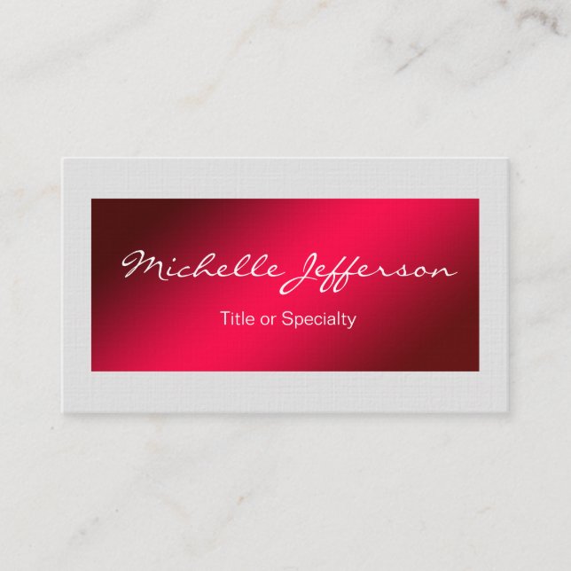 Carte De Visite Linge Rouge Gris Liner tendance Professionnel Mode (Devant)