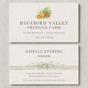 Carte De Visite Linge Shabby Chic Marché des Producteurs de Ferme