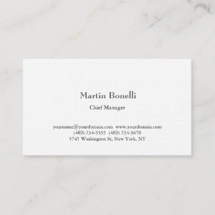 Carte De Visite Linge Unique Classique Simple Blanc