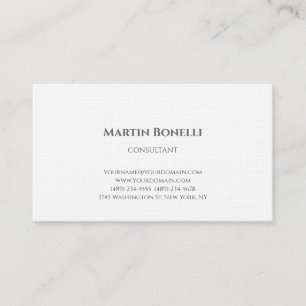 Carte De Visite Linge Unique Classique Simple Blanc