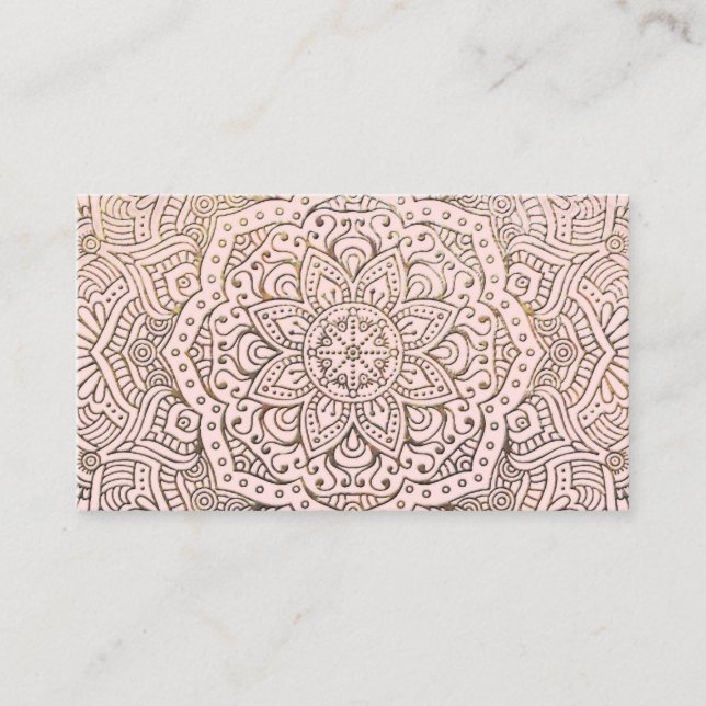 Carte De Visite L'instructeur Boho de yoga | rougissent mandala (Devant)
