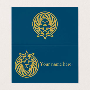 Carte De Visite Lion Avec Couronne - Style Or 4