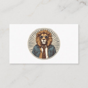 Carte De Visite Lion avec lunettes de soleil