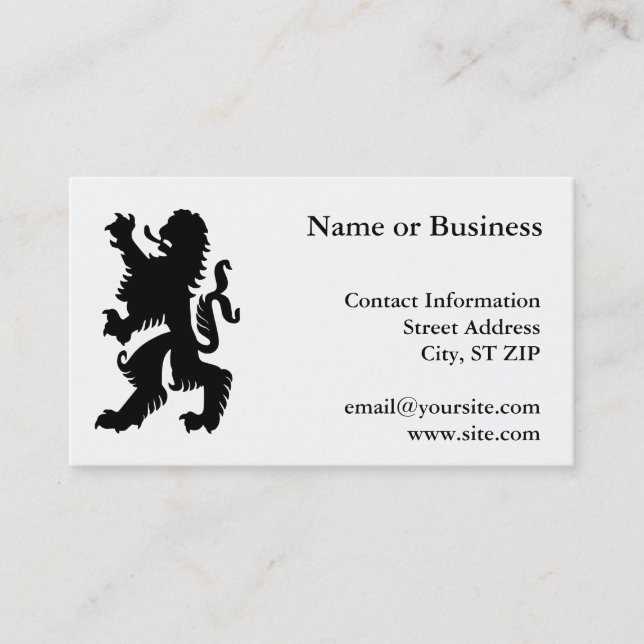 Carte De Visite Lion bavarois noir (Devant)