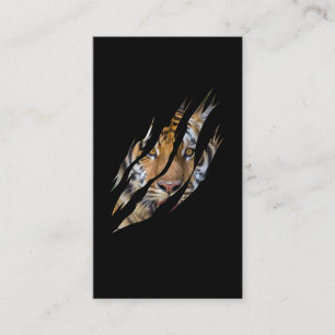 Carte De Visite Lion Face Tiger Safari Claw déchirée