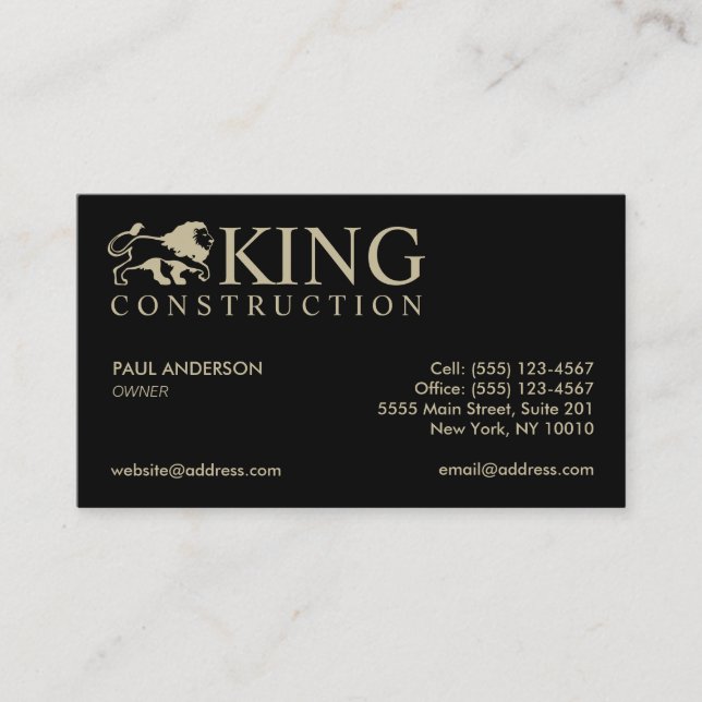 Carte De Visite Lion Logo Professionnel (Devant)