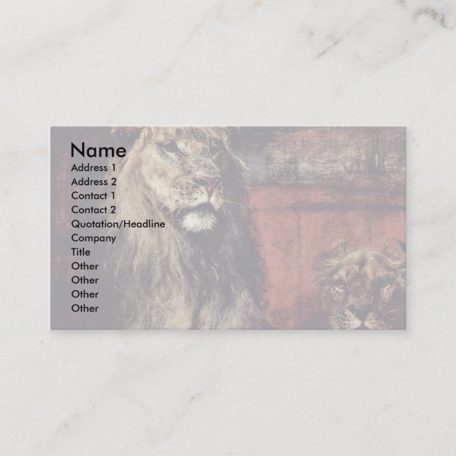 Carte De Visite Lion par Meyerheim Paul Friedrich (la meilleure (Devant)