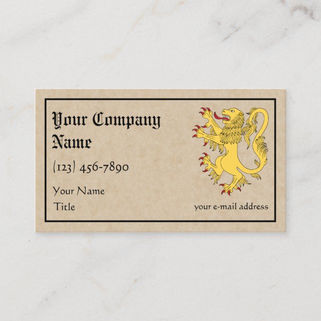 Carte De Visite Lion Rampant (Devant)
