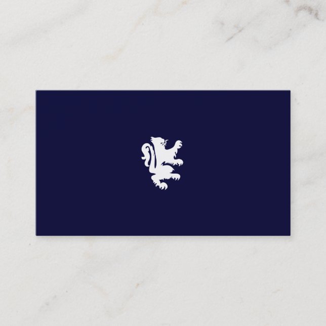 CARTE DE VISITE LION RÉGAL EN BLEU DE MINUIT (Devant)