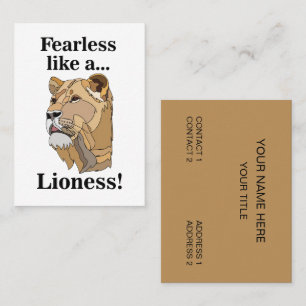 Carte De Visite Lionne Animal Sans Peur 