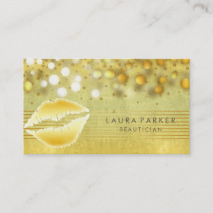 Carte De Visite Lips Gold Stripes maquillage Artiste Beauticier