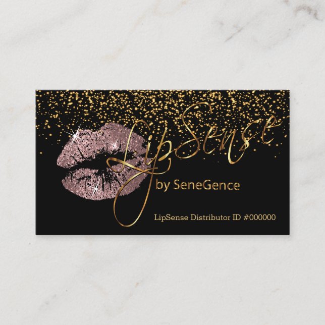 Carte De Visite Lipsense avec Gold & Dusty Rose (Devant)