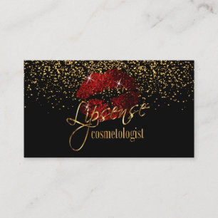 Carte De Visite Lipsense cannelle lèvres rouges sur noir