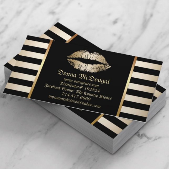 Carte De Visite Lipsense Lipstick Distributeur Moderne Lips Or (Créateur téléchargé)