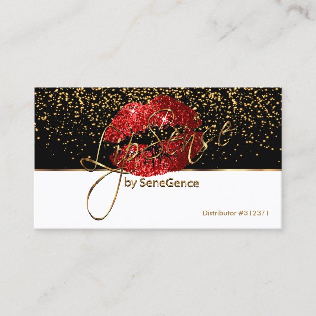 Carte De Visite Lipsense Parties scintillant rouge lèvres sur blan (Devant)