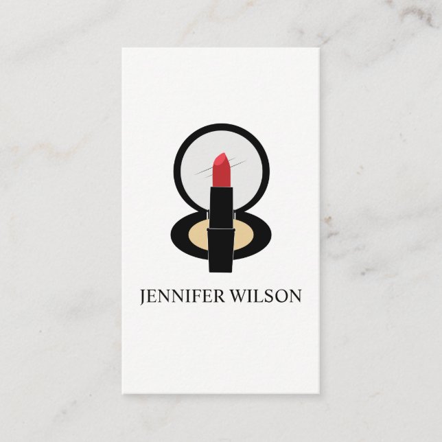 Carte De Visite Lipstick et miroir de maquillage (Devant)