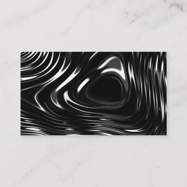 Carte De Visite Liquide métallique en noir et blanc (Devant)