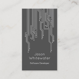 Carte de visite lisse plat de techno - gris-foncé