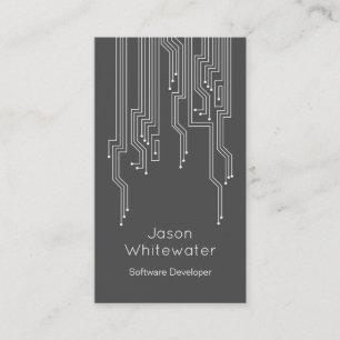 Carte de visite lisse plat de techno - gris-foncé