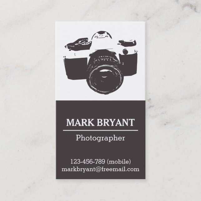 Carte De Visite Lissez, cru, grunge, appareil-photo, photographe (Devant)