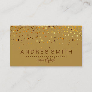 Carte De Visite Liste Brown des cheveux Parties scintillant or
