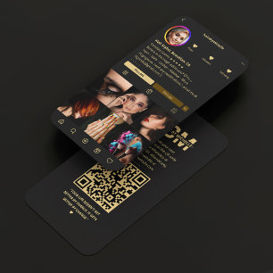 Carte De Visite Liste de cheveux Instagram Black Modern