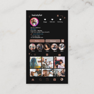 Carte De Visite Liste de cheveux Instagram Terracotta Scan pour se