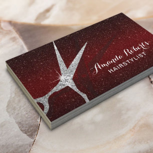 Carte De Visite Liste de cheveux Moderne Bourgogne Rouge Parties s