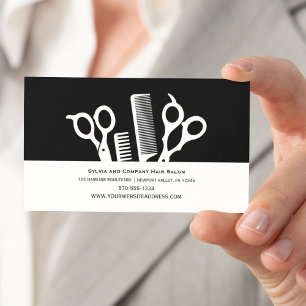 Carte De Visite Liste de cheveux personnalisée Minimaliste noir et