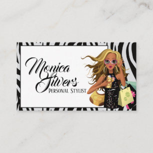 Carte De Visite Liste de Styliste Personnelle Femme avec Arrière -