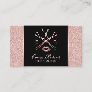 Carte De Visite Liste des coiffeurs Roses Gold Beauty Logo