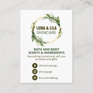 Carte De Visite Liste des ingrédients Spas naturels