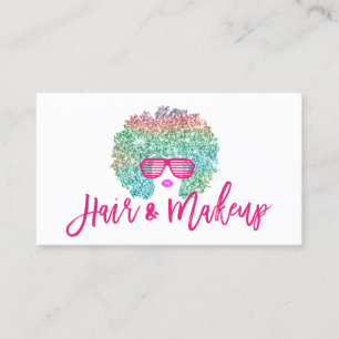 Carte De Visite Liste des stylistes Rainbow Afro Hair Girls Sungla