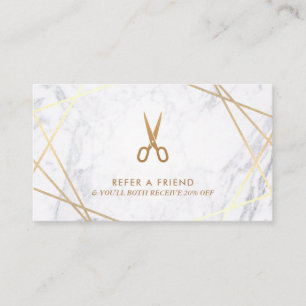 Carte De Visite Liste d'essai des cheveux de marbre pour ciseaux d