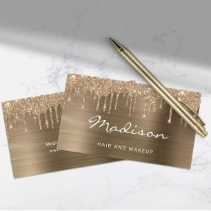 Carte De Visite Liste d'essai Glam Gold Parties scintillant