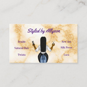 Carte De Visite Liste d'étoiles en marbre pourpre