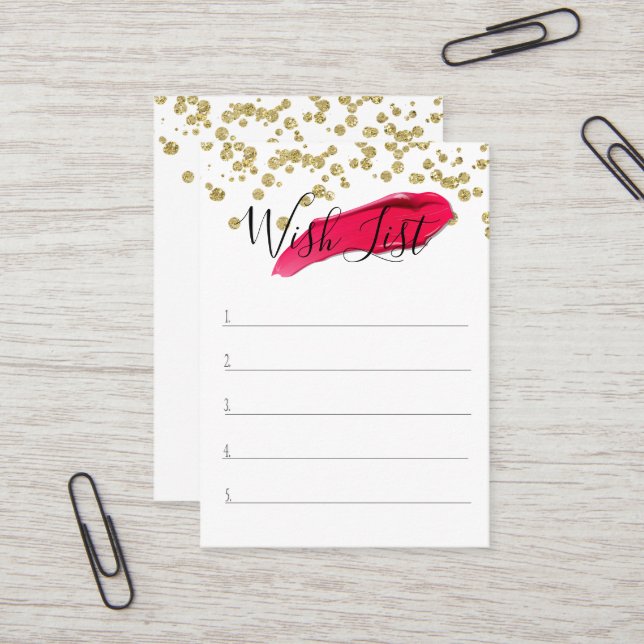 Carte De Visite Liste d'objectifs de client - Lipsense (Devant/Arrière en situation)