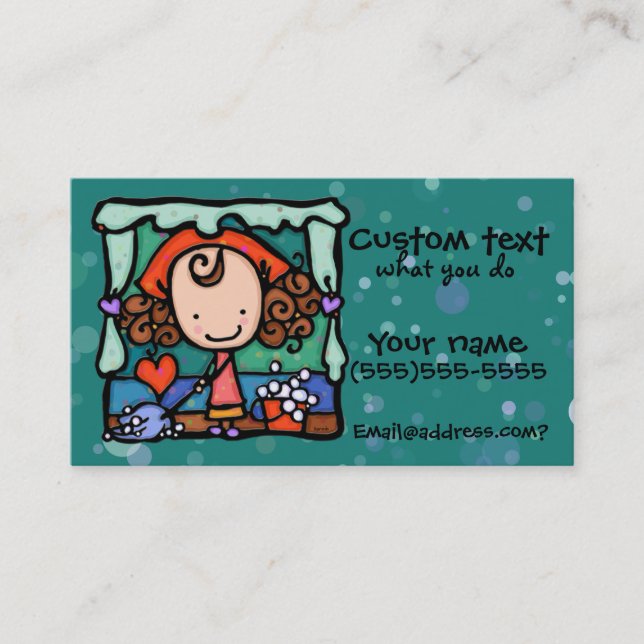Carte De Visite LittleGirlie favorise ses affaires de nettoyage ! (Devant)