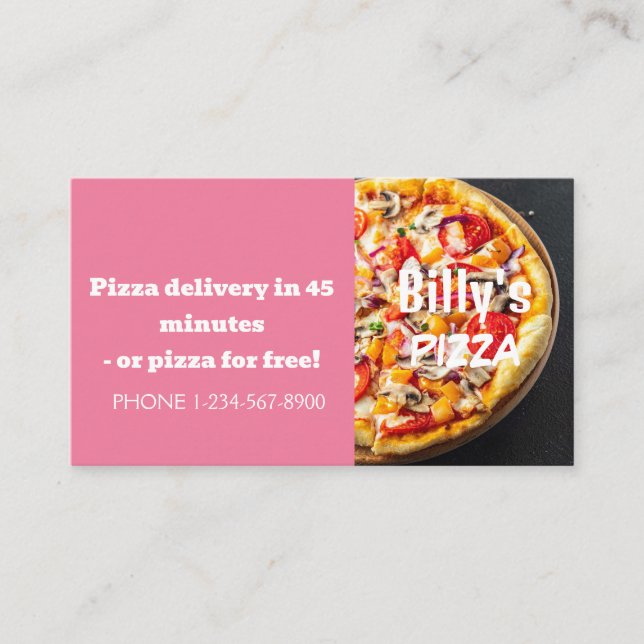 Carte De Visite Livraison de pizza Offre de remise (Devant)