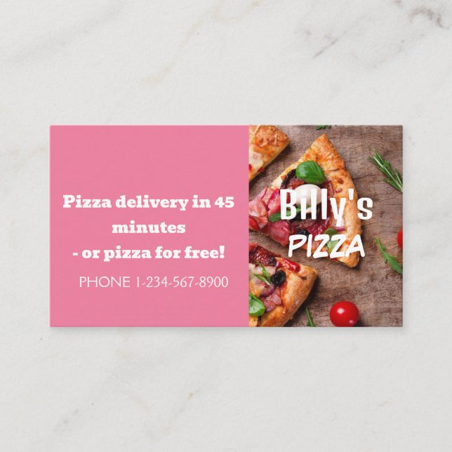 Carte De Visite Livraison de pizza Offre de remise (Devant)