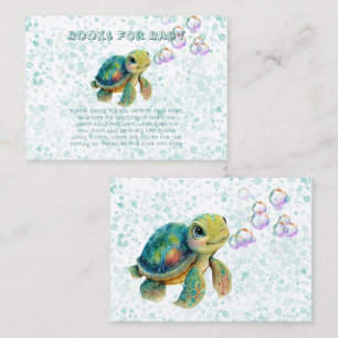 Carte De Visite Livre adorable Tortue et bulles pour bébé