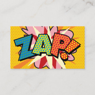 Carte De Visite Livre de bande dessinée rétro ZAP Fun