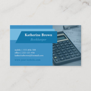 Carte De Visite Livre de comptable bleu Calculatrice de finance