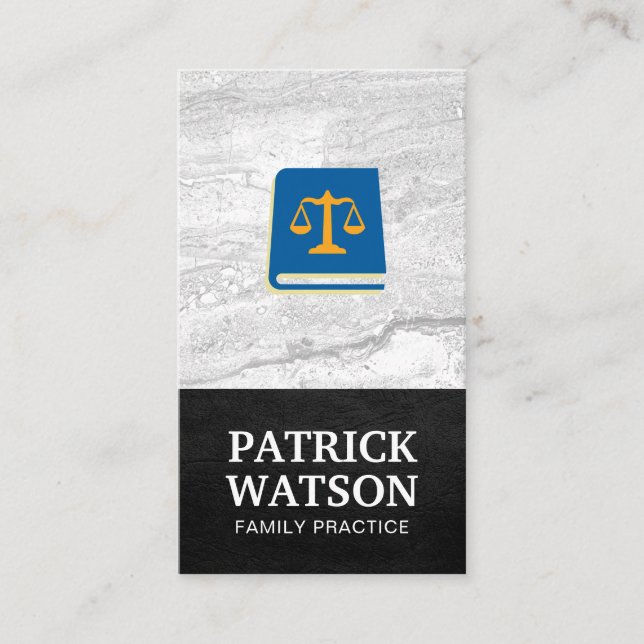 Carte De Visite Livre de droit | Échelles de justice | Ardoise (Devant)
