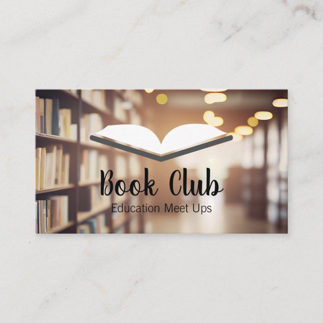 Carte De Visite Livre ouvert | Bibliothèque | Éducation (Devant)