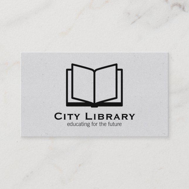 Carte De Visite Livre ouvert (texture grise) (Devant)