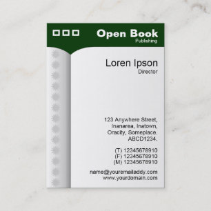Carte De Visite Livre ouvert (vertical) - Vert foncé 003300