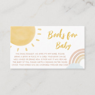 Carte De Visite Livres de Baby shower Rainbow et Sunshine pour béb